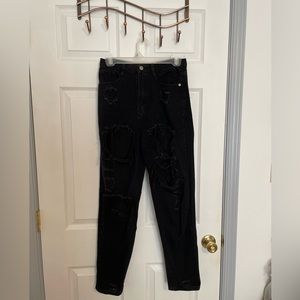 High rise mom jean Size 0 black